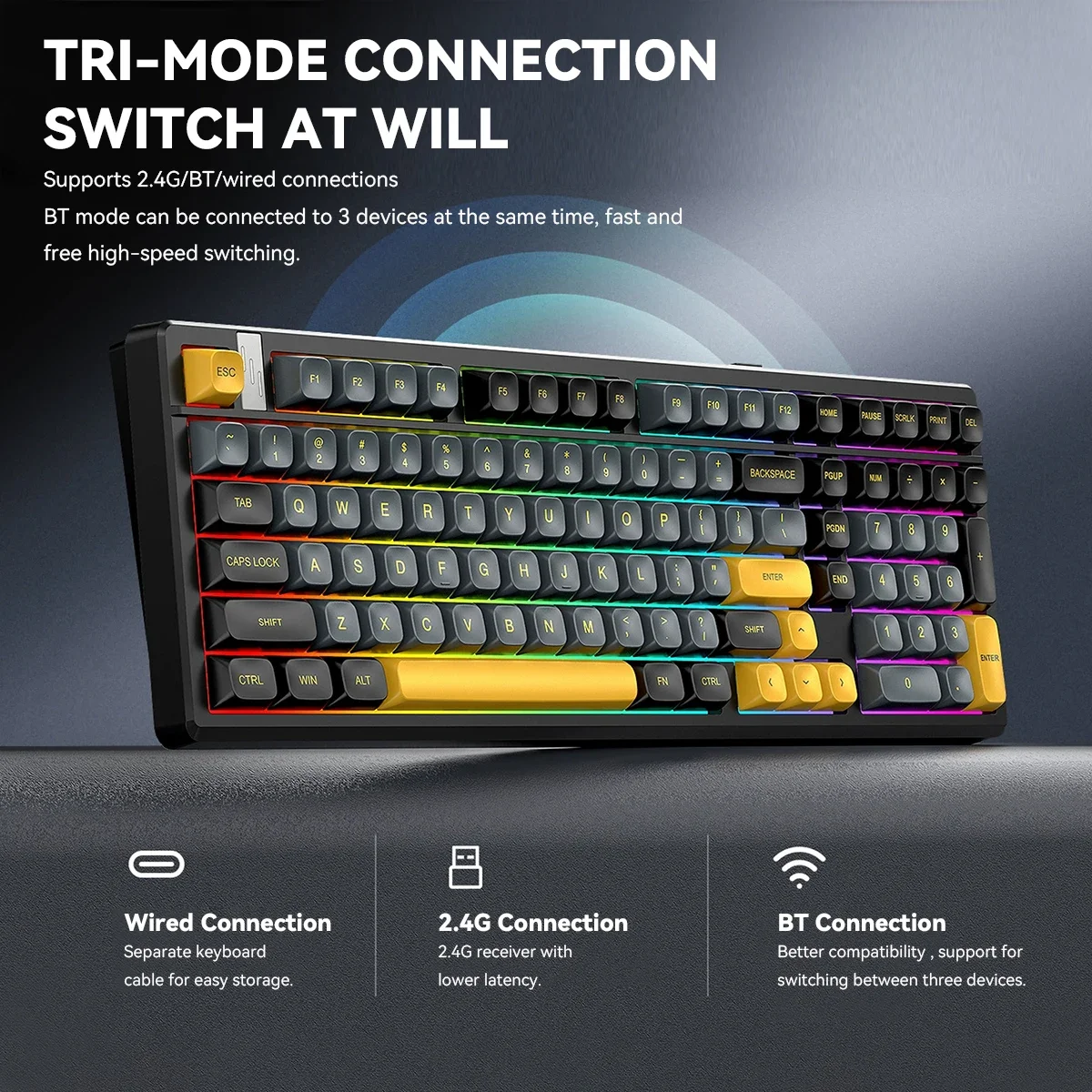 Gaming Keyboard Thocky - Беспроводная механическая игровая клавиатура со сферическими