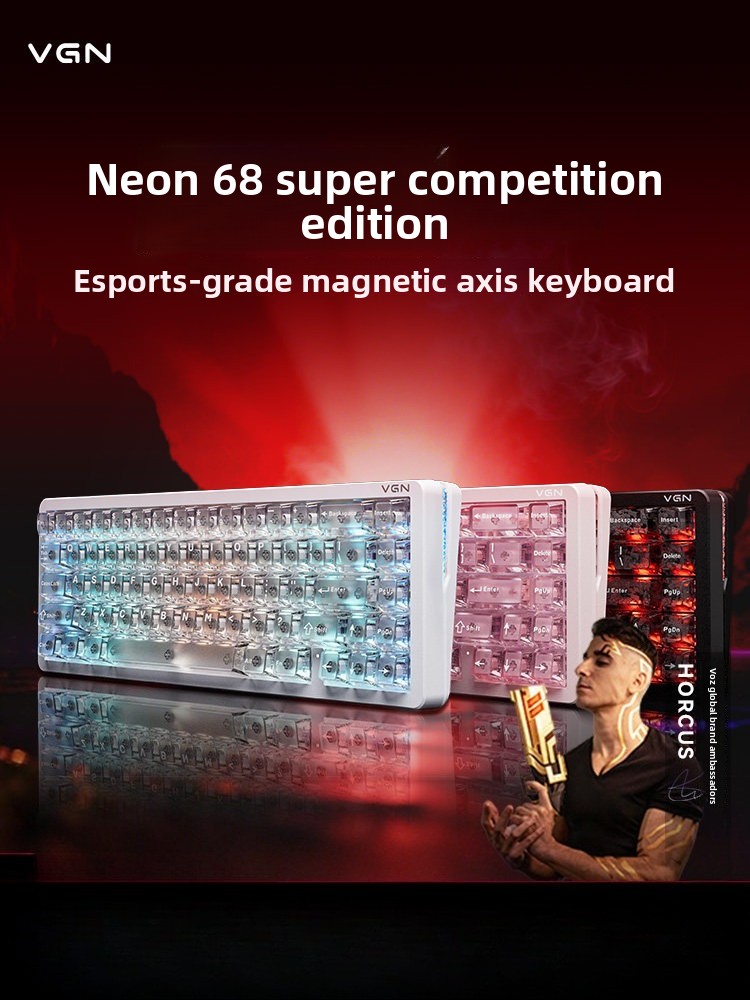Gaming Keyboard Thocky - Кастомная неоновая эстетичная клавиатура с раскладкой