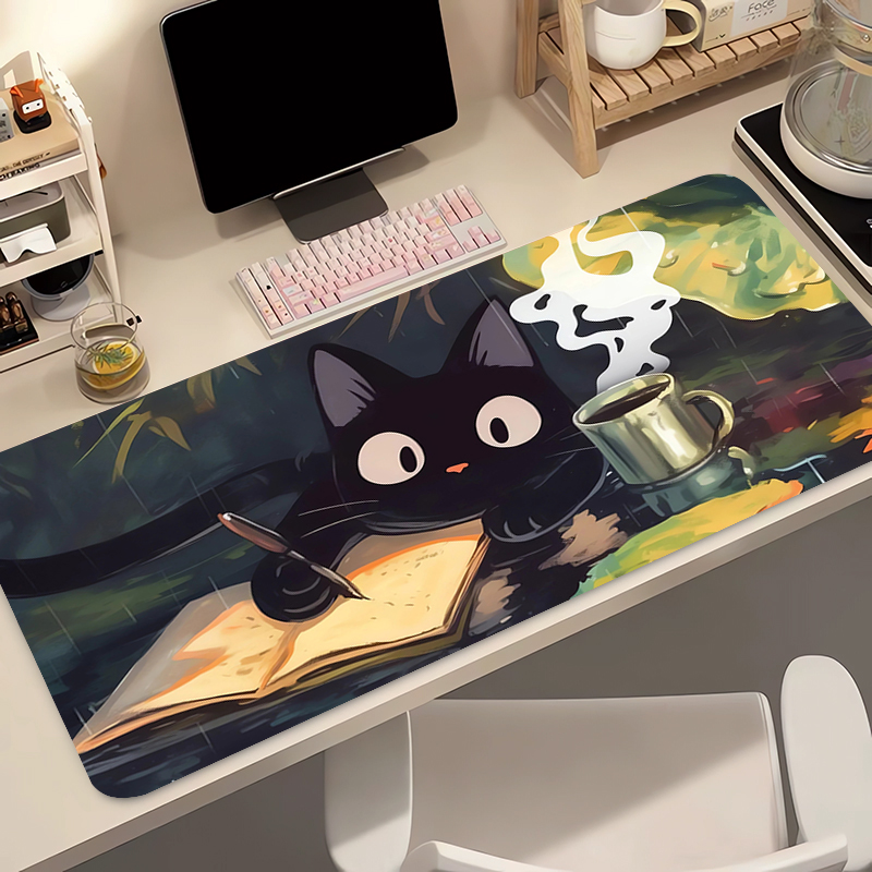 Gaming Keyboard And Mouse Pad - Kawaii Black Cat Силиконовый мягкий игровой