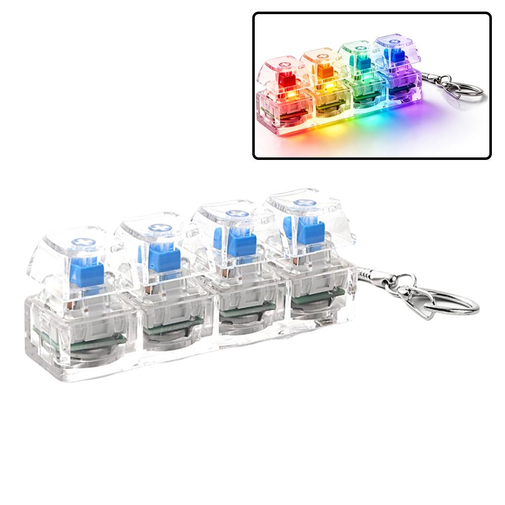 Mechanical Switch Tester - Светодиодный брелок-фиджет с подсветкой, тестер 4-клавишных