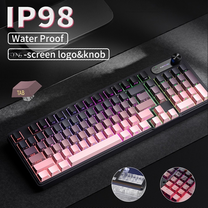 Gaming Keyboard Ip98 - RGB IP98 teclado низкопрофильная игровая мембранная